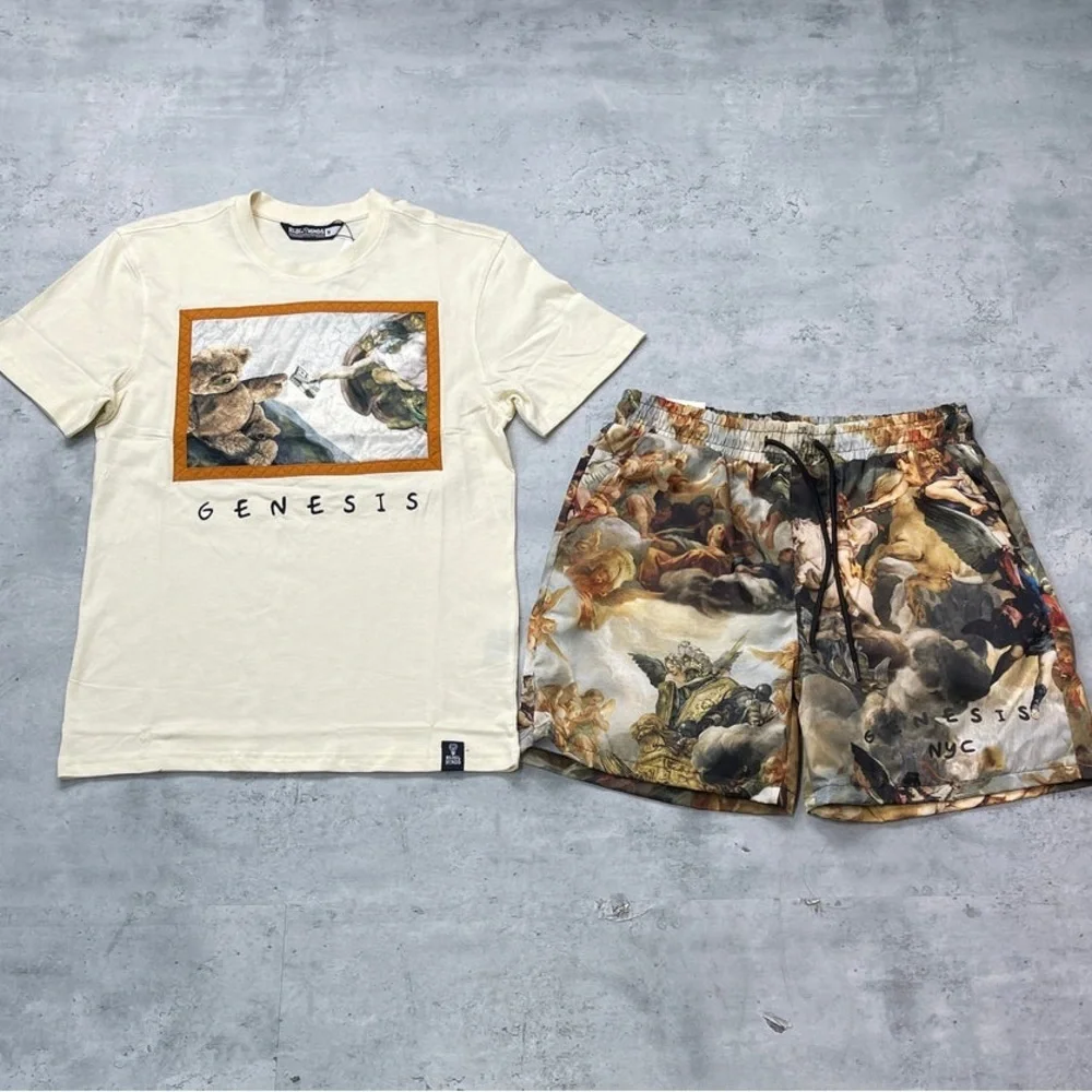 Genesis board shorts and tshirt